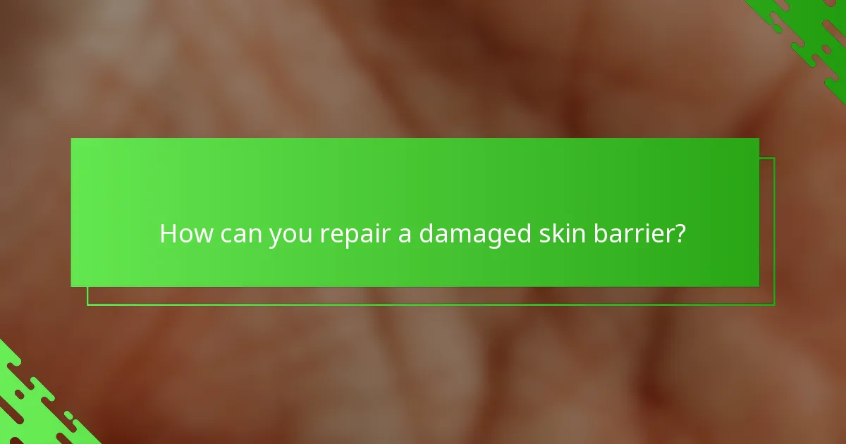 How can you repair a damaged skin barrier?