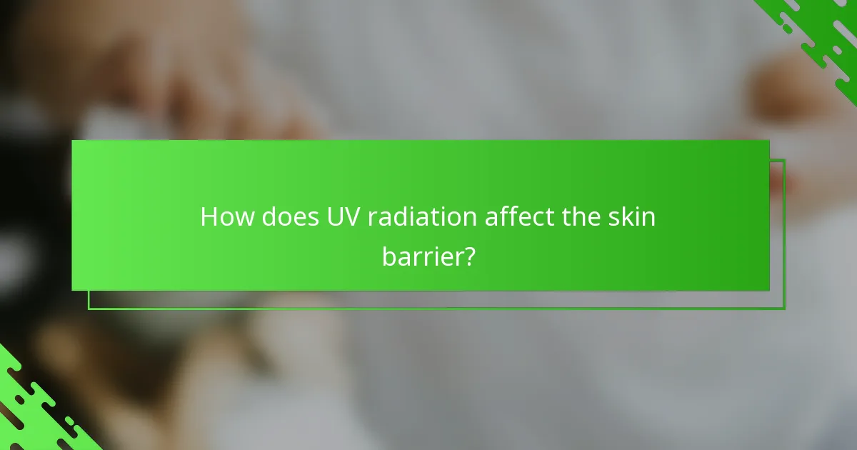 How does UV radiation affect the skin barrier?