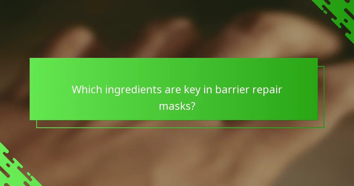Which ingredients are key in barrier repair masks?