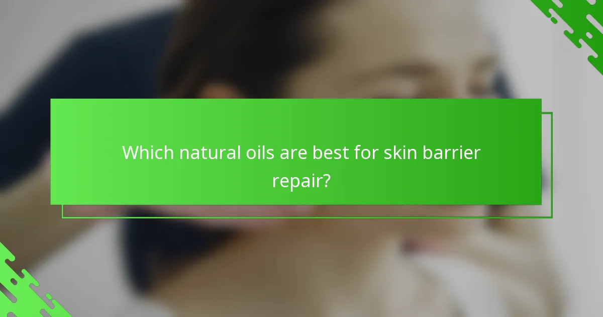 Which natural oils are best for skin barrier repair?